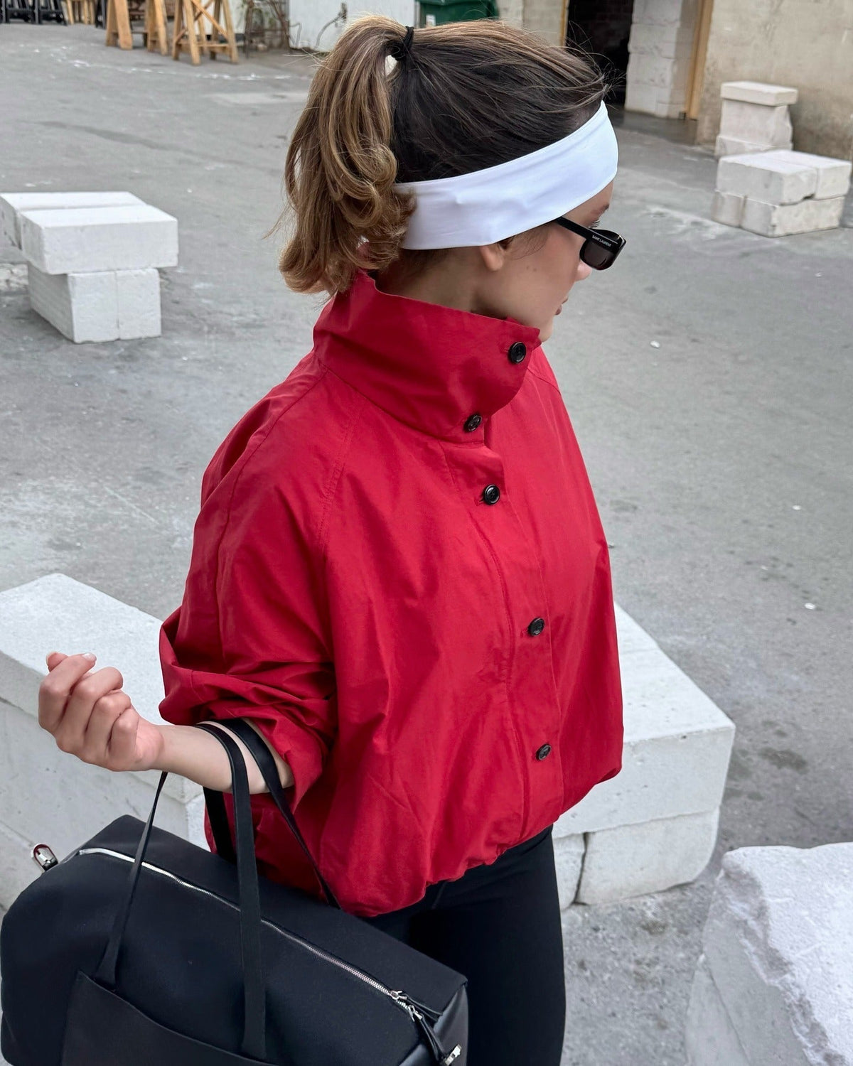 Evelyn High-Neck Oversized Lightweight Windbreaker Jacket