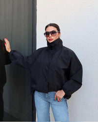 Evelyn High-Neck Oversized Lightweight Windbreaker Jacket