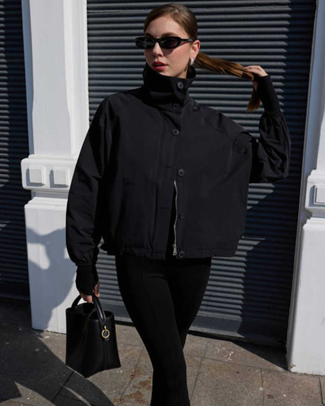 Evelyn High-Neck Oversized Lightweight Windbreaker Jacket