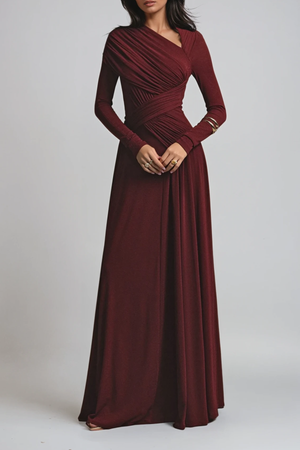 Evienne Asymmetric Long Evening Maxi Dress