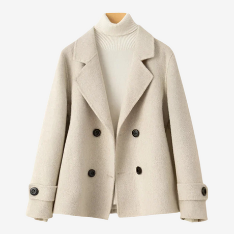 Double-Breasted Short Coat - Classic Lapels 0