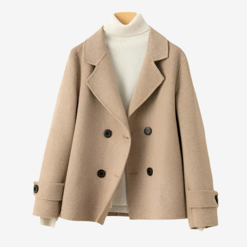 Double-Breasted Short Coat - Classic Lapels 1