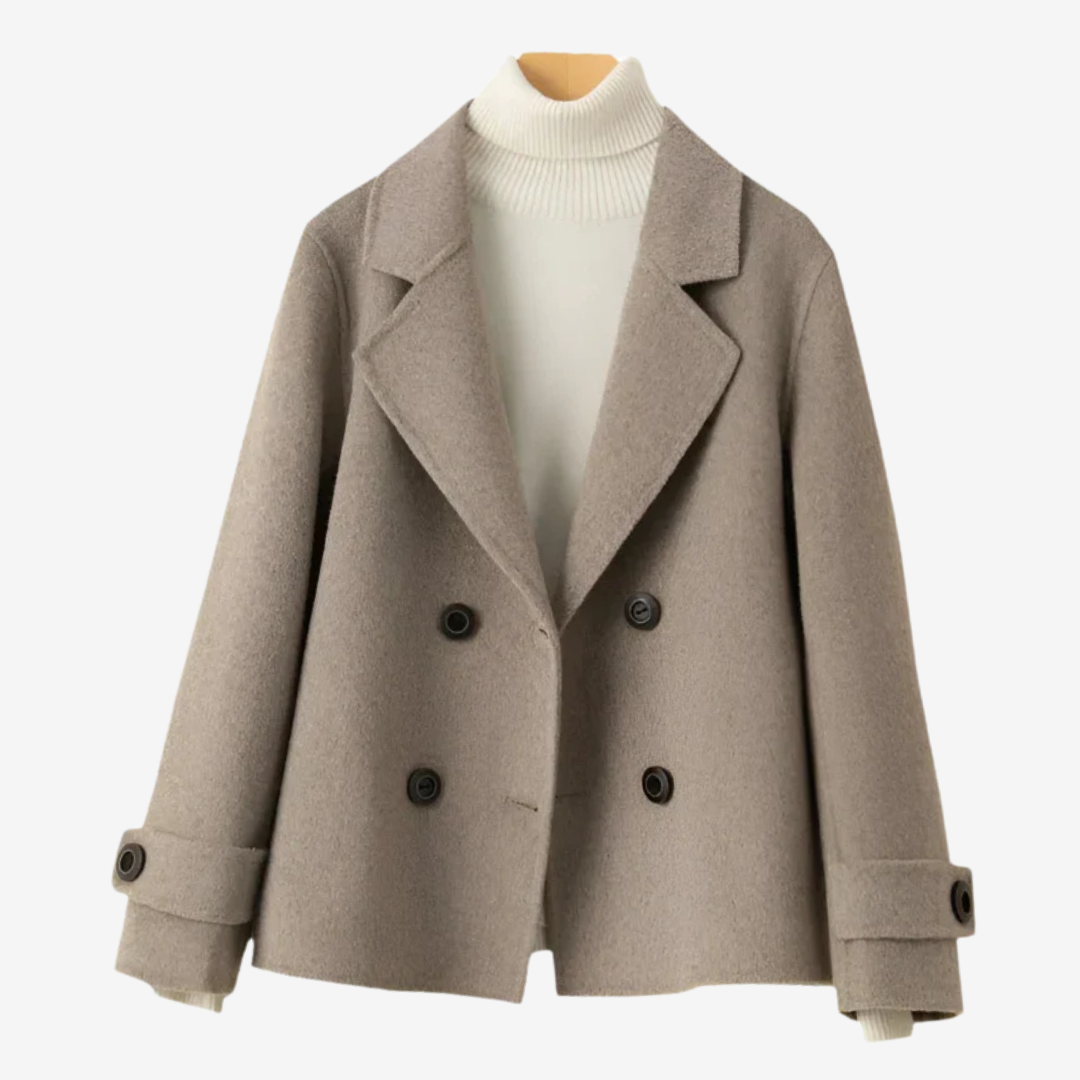 Double-Breasted Short Coat - Classic Lapels 2