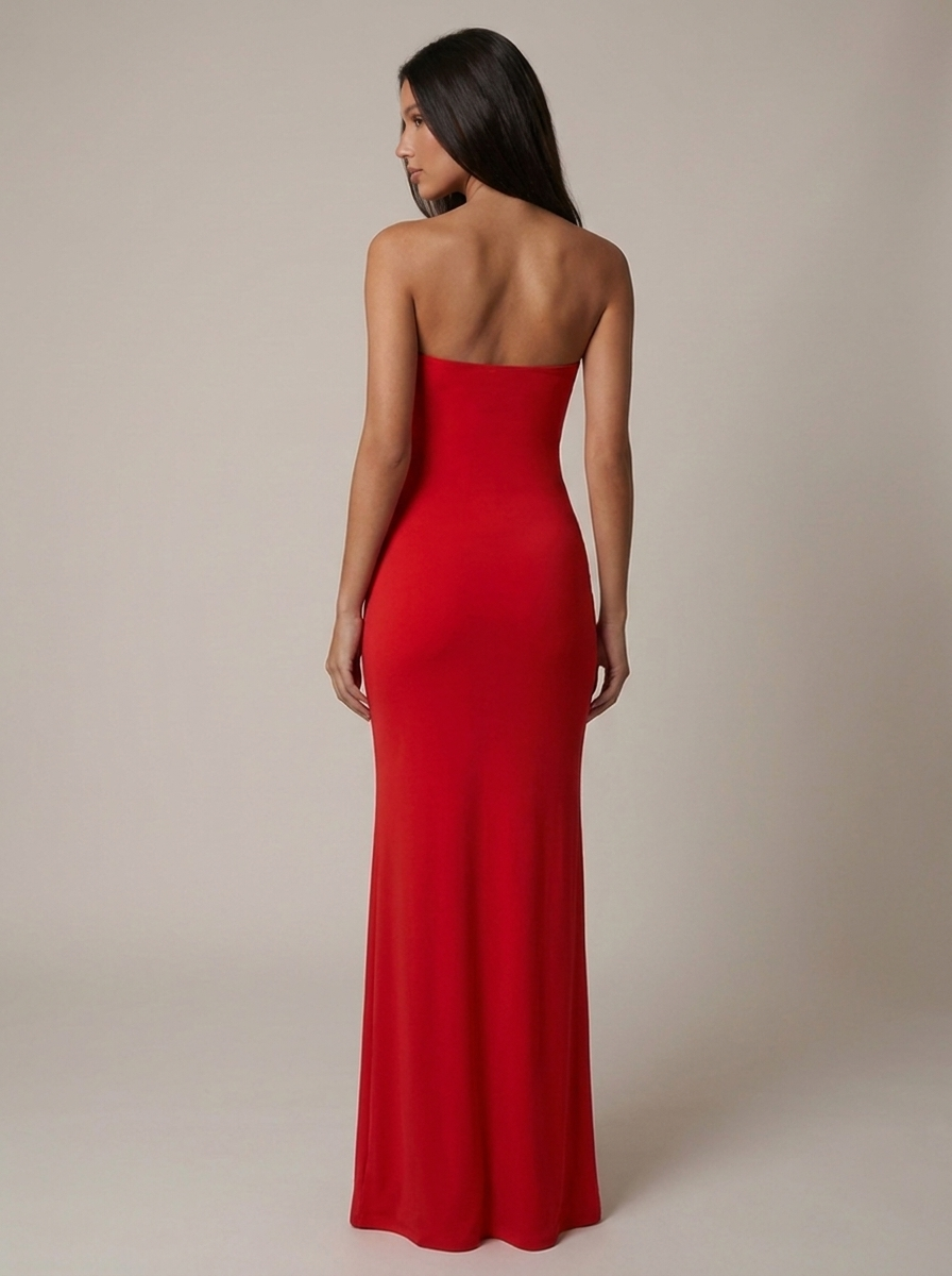 Elara Strapless Cut Out Maxi Dress Formal Evening