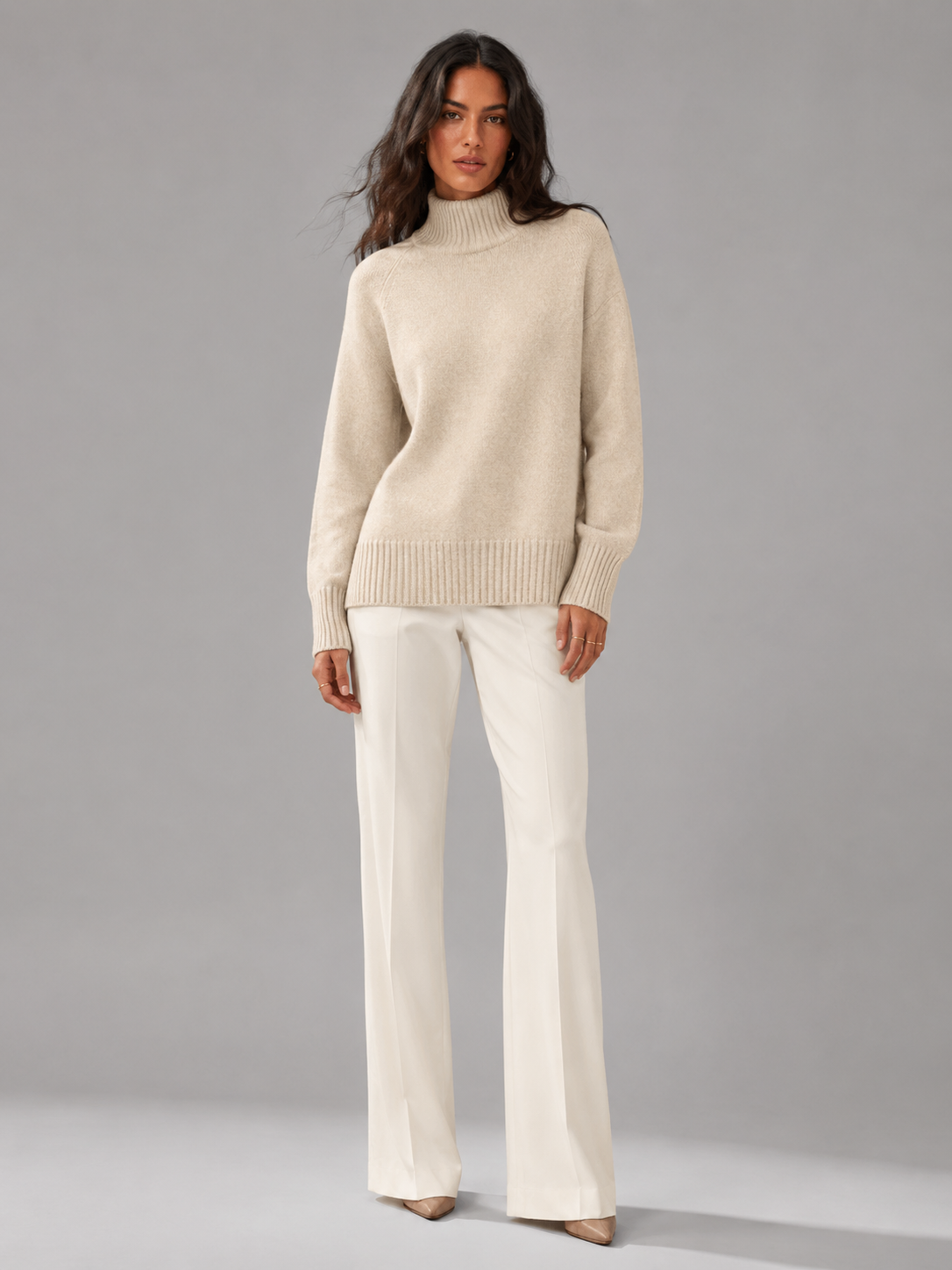 Elena Oversized Turtleneck Knit Sweater