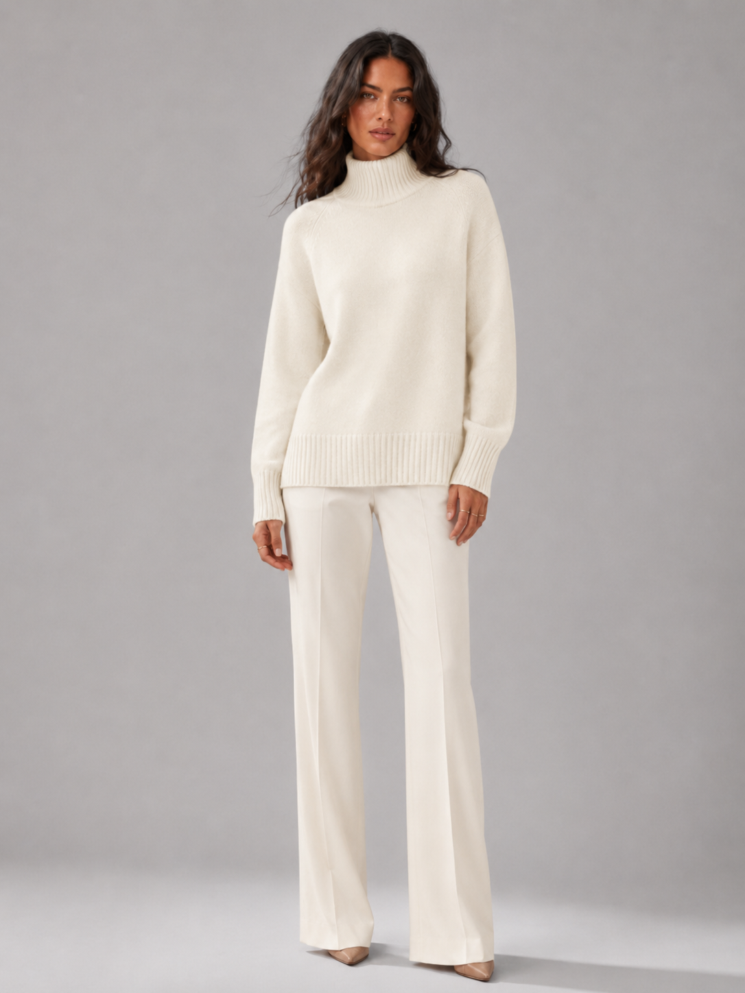 Elena Oversized Turtleneck Knit Sweater