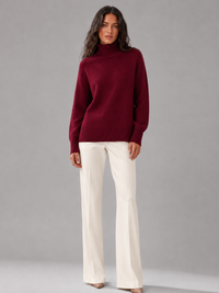Elena Oversized Turtleneck Knit Sweater