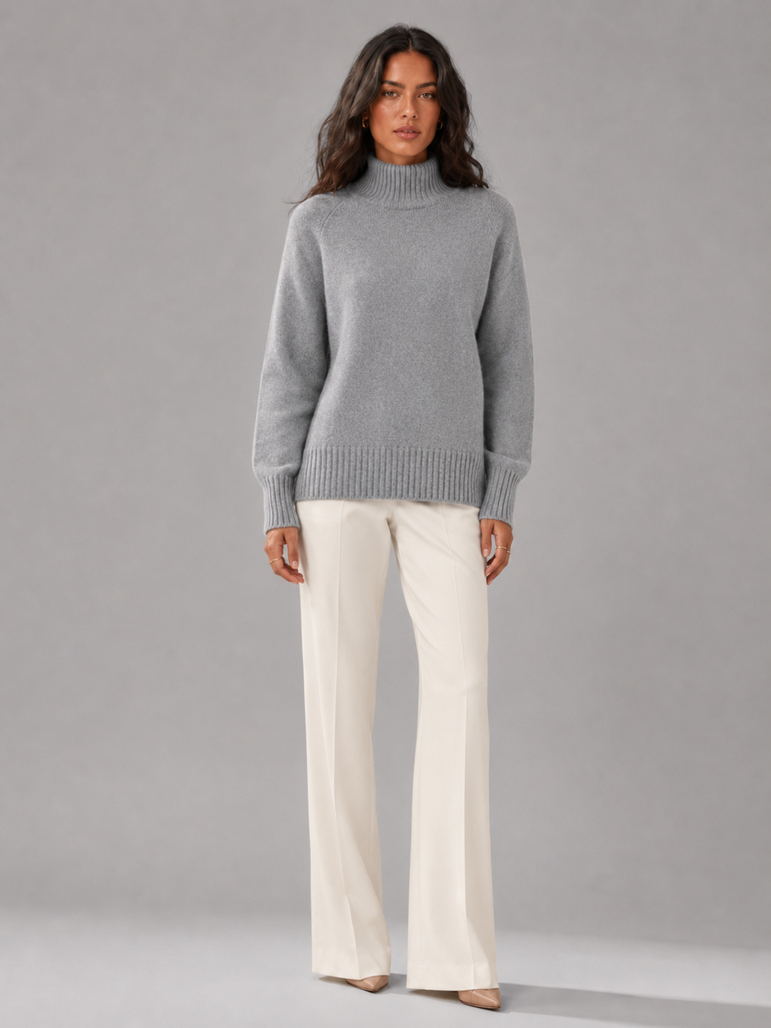 Elena Oversized Turtleneck Knit Sweater