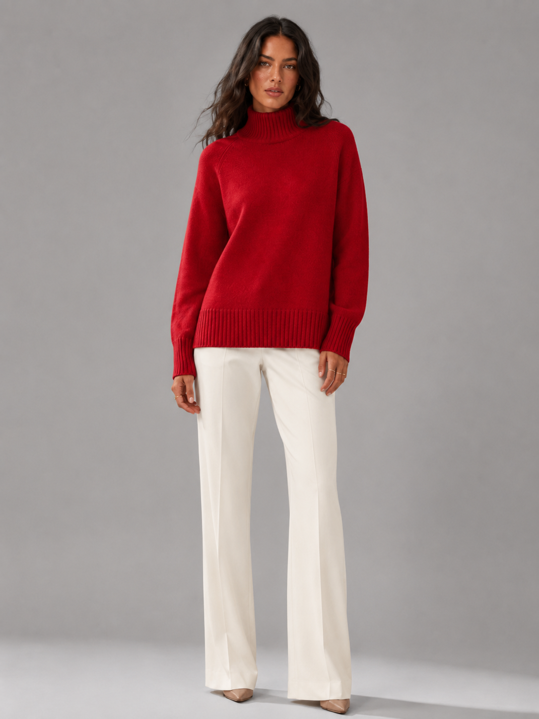 Elena Oversized Turtleneck Knit Sweater