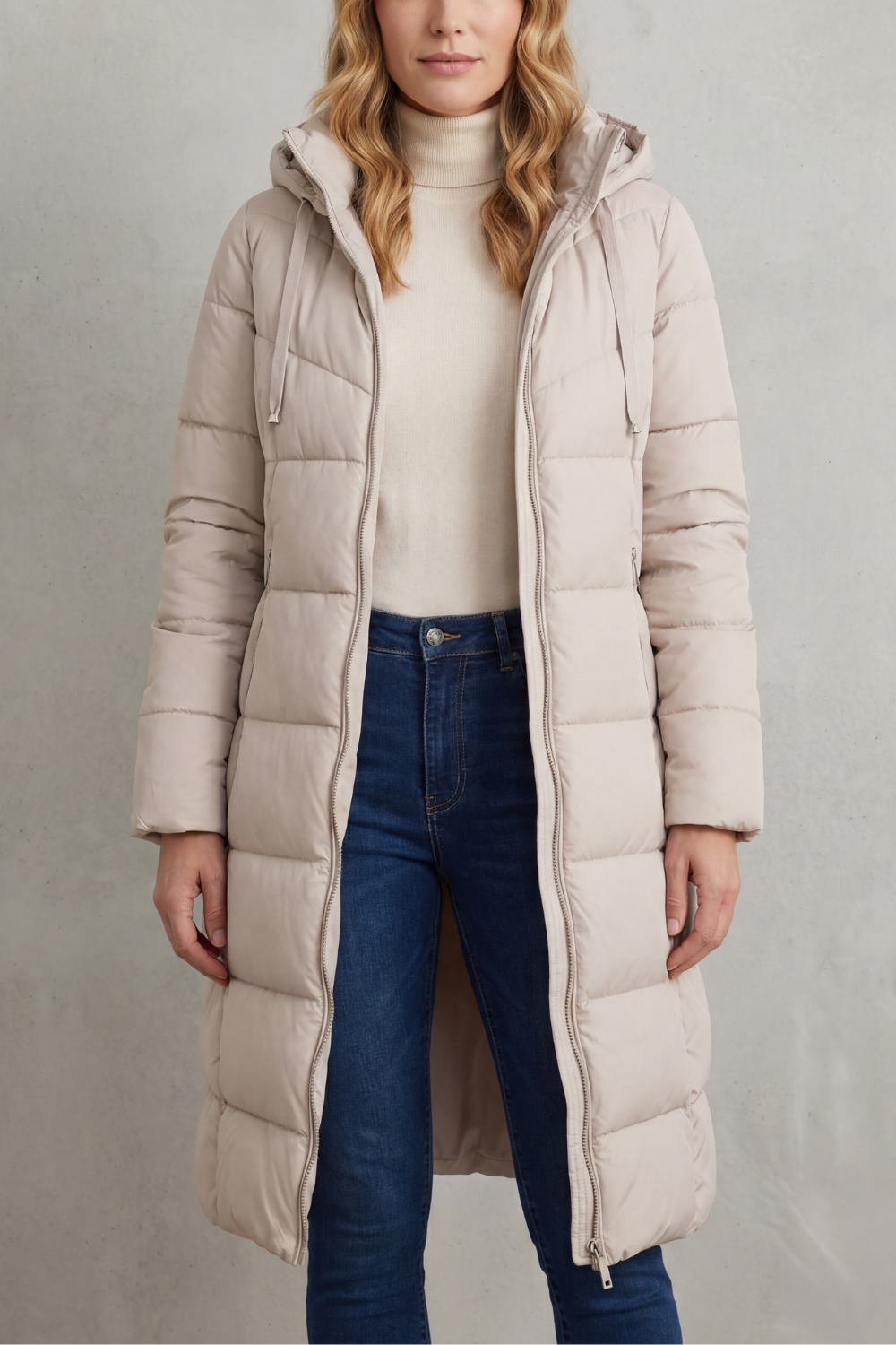 Elise Hooded Longline Quilted Puffer Coat