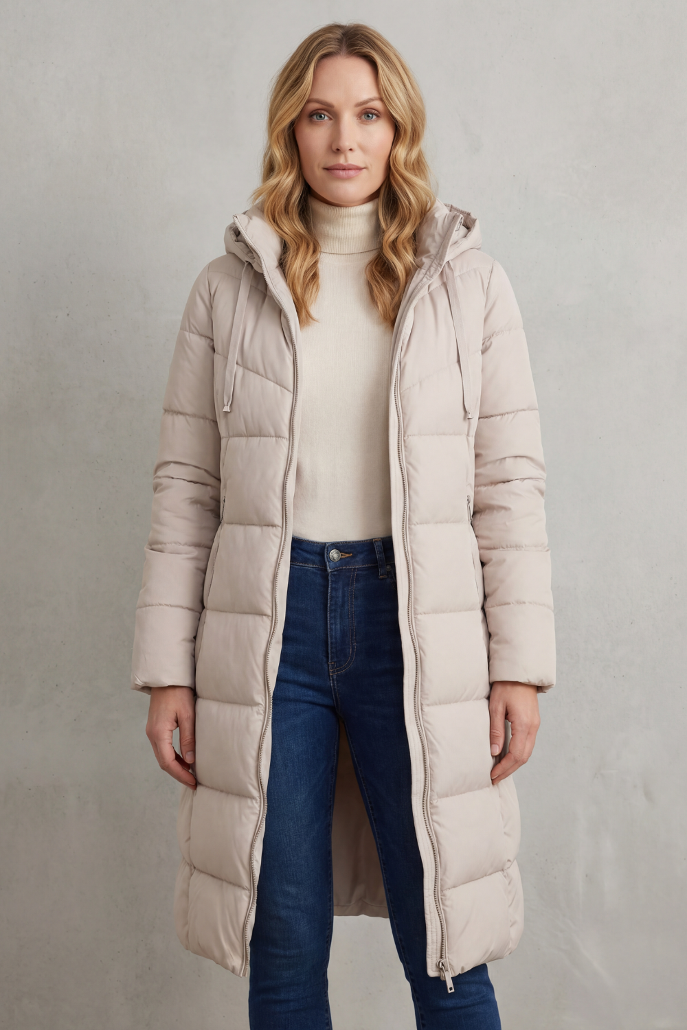 Elise Hooded Longline Quilted Puffer Coat