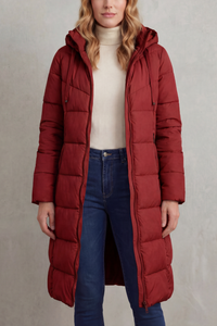 Elise Hooded Longline Quilted Puffer Coat