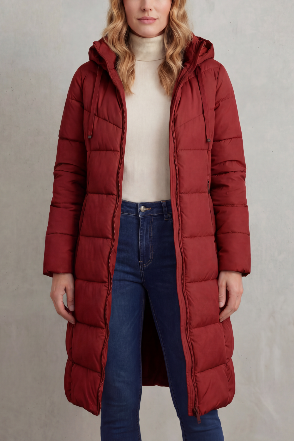 Elise Hooded Longline Quilted Puffer Coat