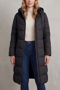 Elise Hooded Longline Quilted Puffer Coat