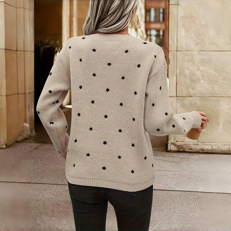 Ellie Polka Dot Crewneck Knitted Jumper