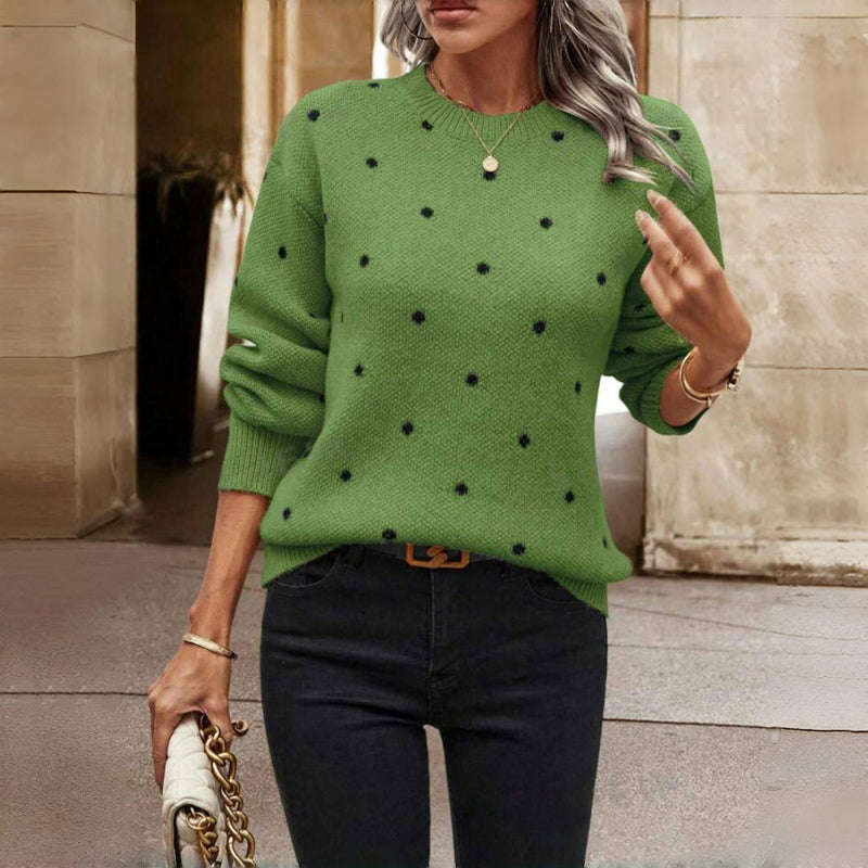 Ellie Polka Dot Crewneck Knitted Jumper