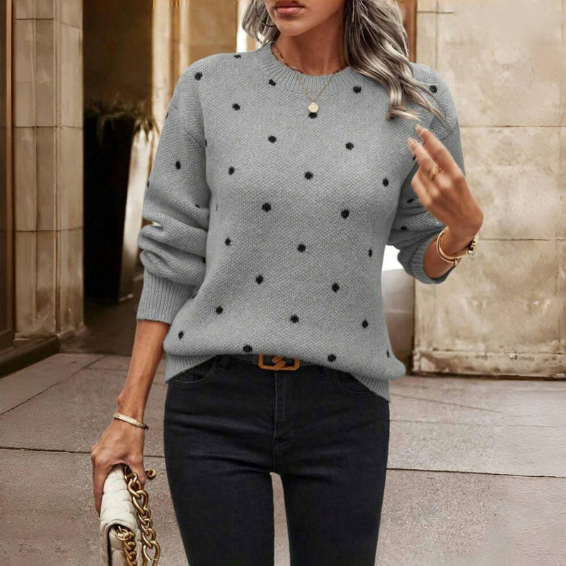 Ellie Polka Dot Crewneck Knitted Jumper