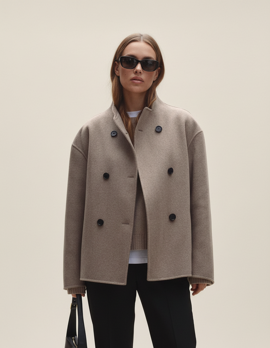 Élodie Asymmetrical Button Coat
