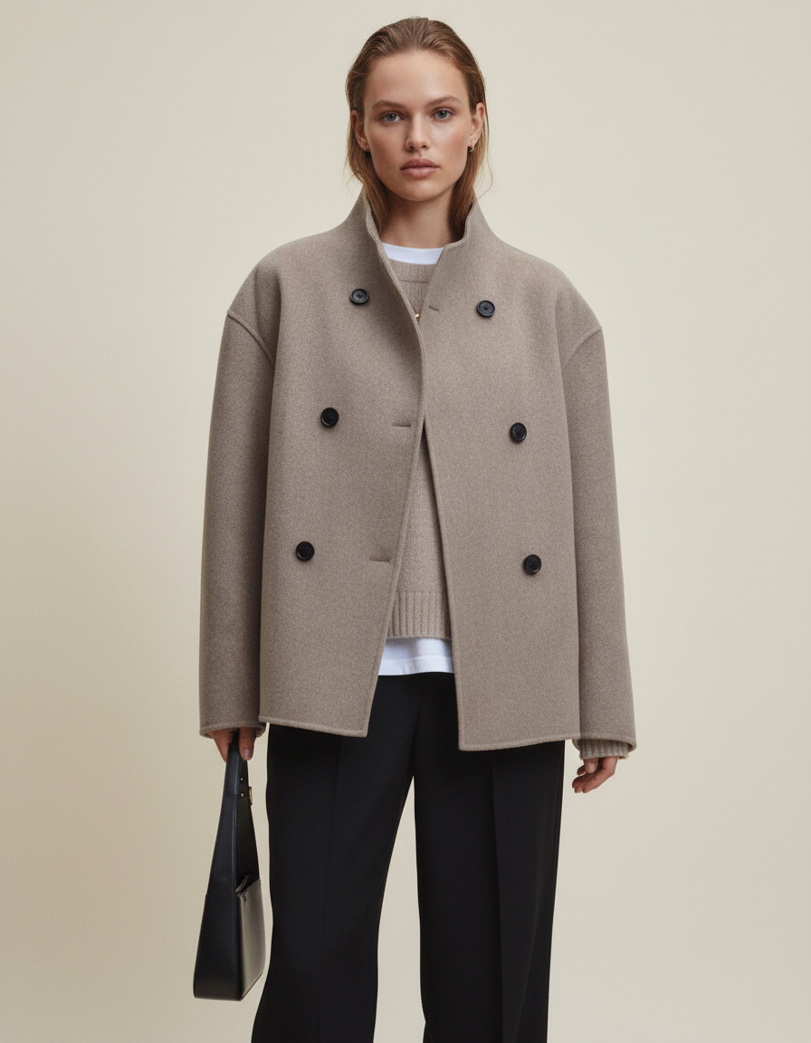 Élodie Asymmetrical Button Coat