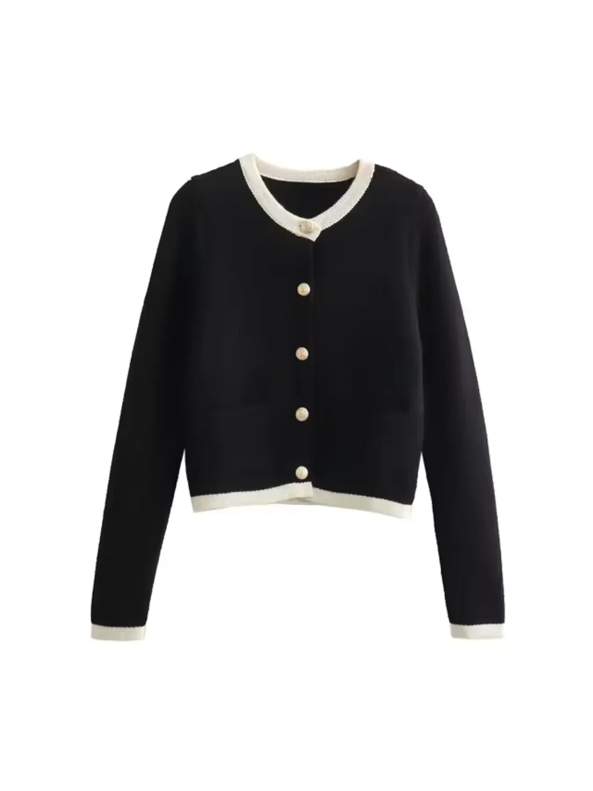 Éloise Parisian Contrast Knit Cardigan