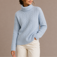 Elowen Chunky Cable-Knit Turtleneck Sweater