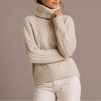 Elowen Chunky Cable-Knit Turtleneck Sweater