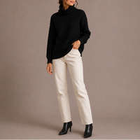 Elowen Chunky Cable-Knit Turtleneck Sweater