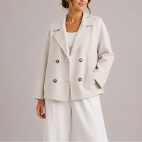 Elowen Double-Breasted Boxy Wool-Blend Jacket