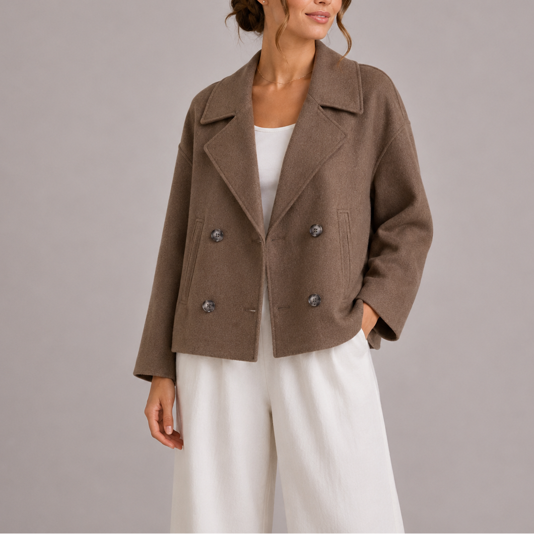 Elowen Double-Breasted Boxy Wool-Blend Jacket