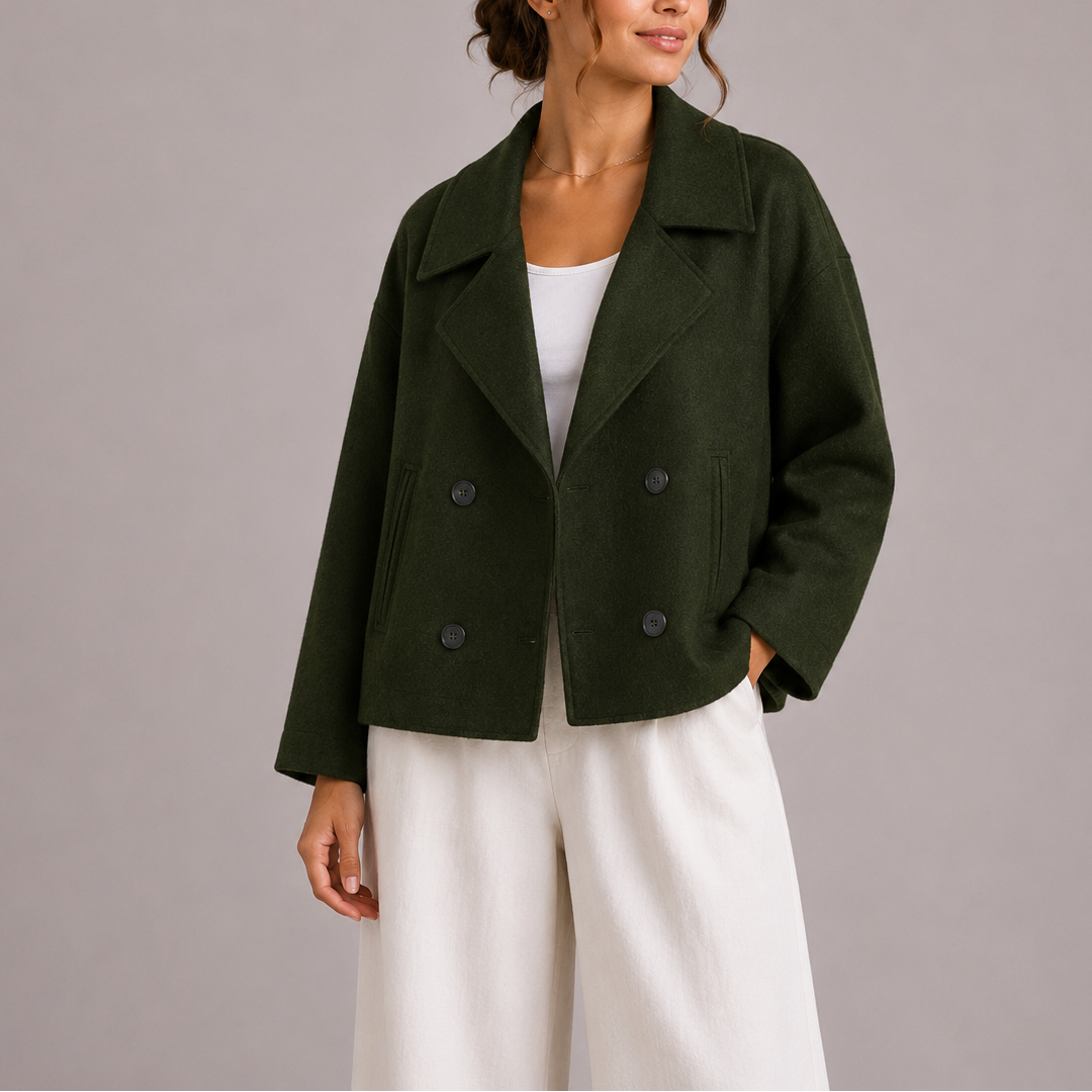 Elowen Double-Breasted Boxy Wool-Blend Jacket
