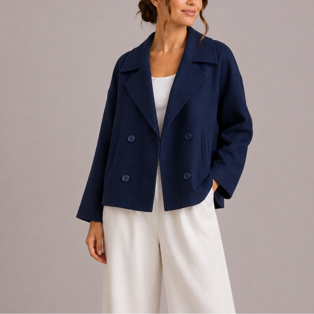 Elowen Double-Breasted Boxy Wool-Blend Jacket