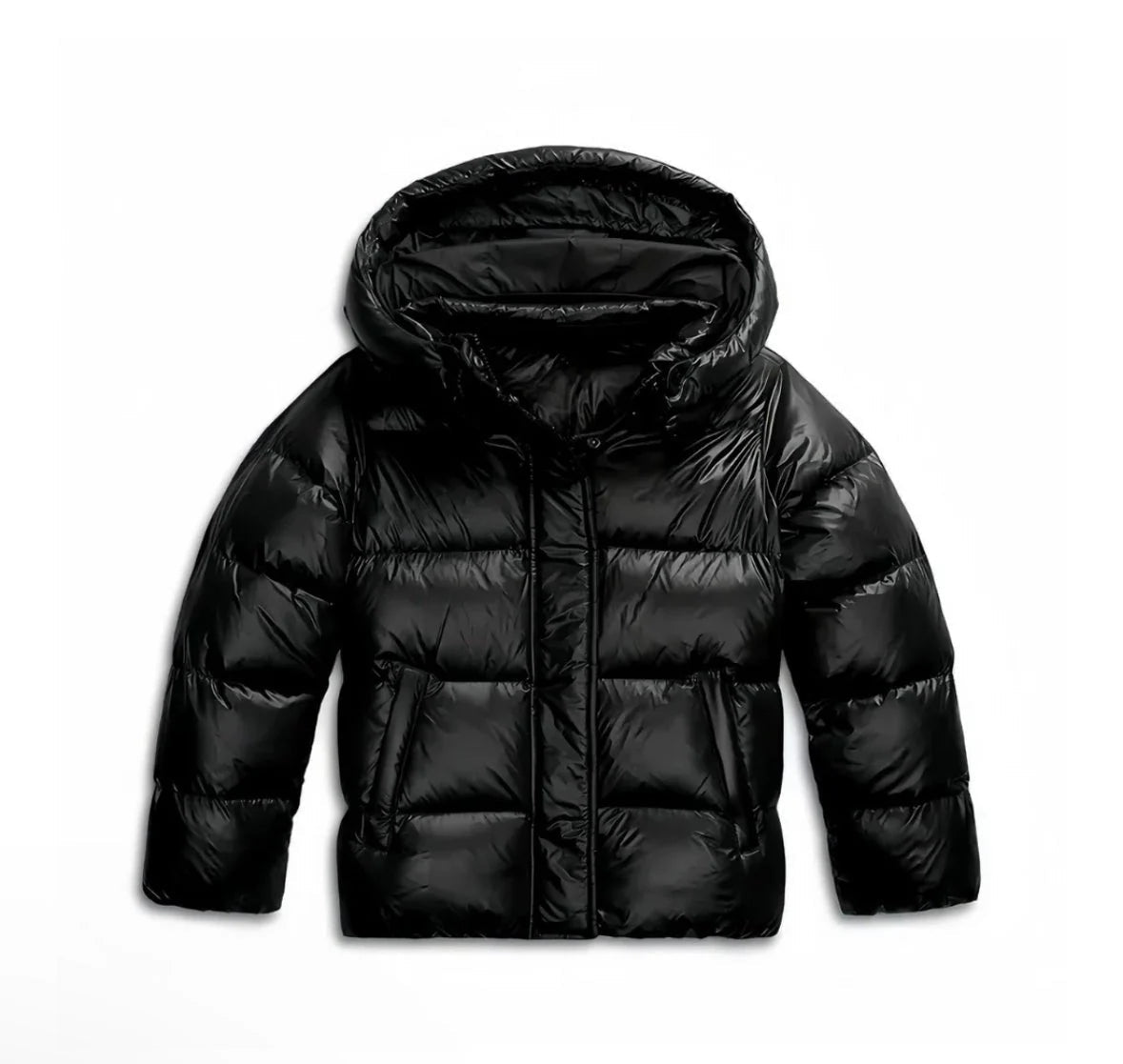 Elowen Glossy Hooded Quilted Puffer Jacket