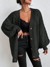 Elowen Oversized Chunky Cable-Knit Cardigan