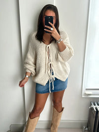 Elowen Tie-Front Cozy Knit Cardigan