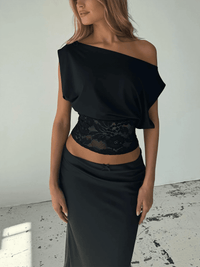 Elowyn Off-Shoulder Evening Lace Blouse