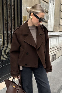 Elowyn Short Wool Blend Autumn Coat