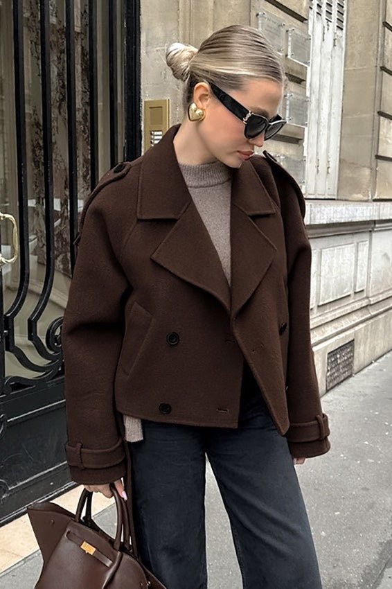 Elowyn Short Wool Blend Autumn Coat