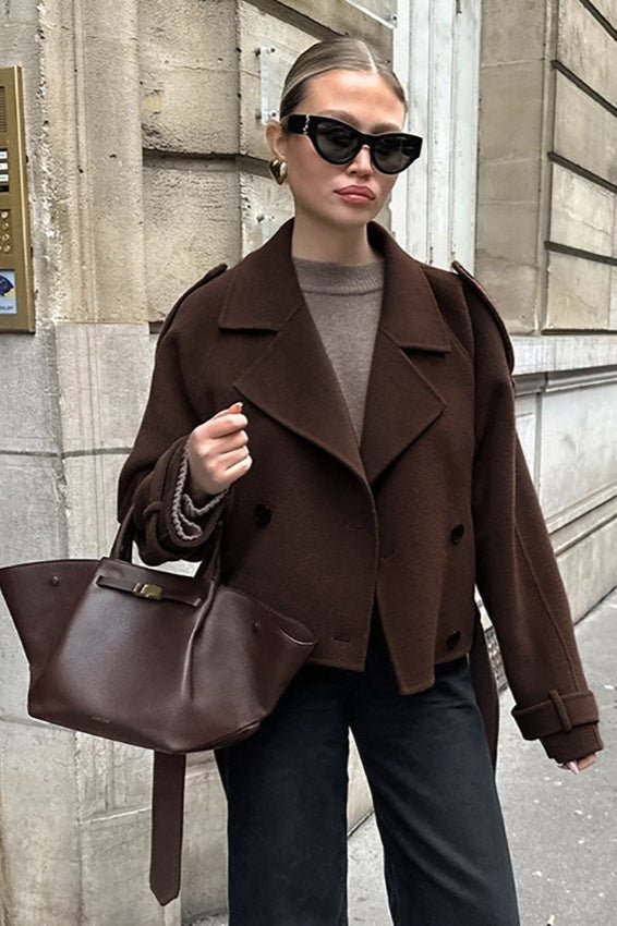 Elowyn Short Wool Blend Autumn Coat
