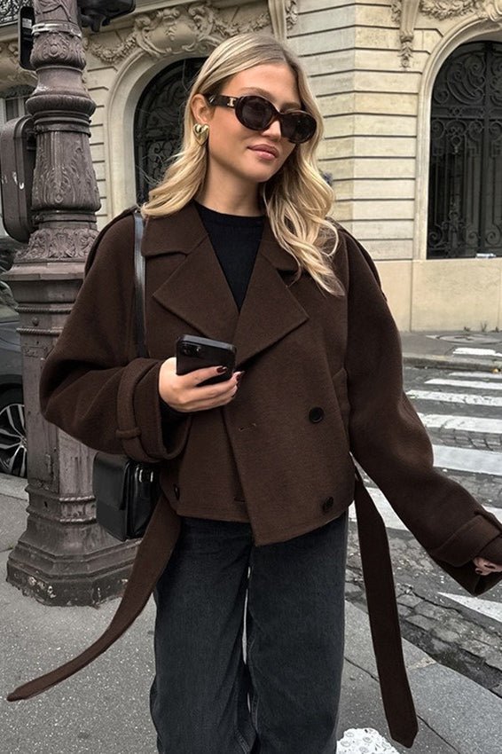 Elowyn Short Wool Blend Autumn Coat