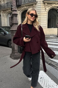 Elowyn Short Wool Blend Autumn Coat