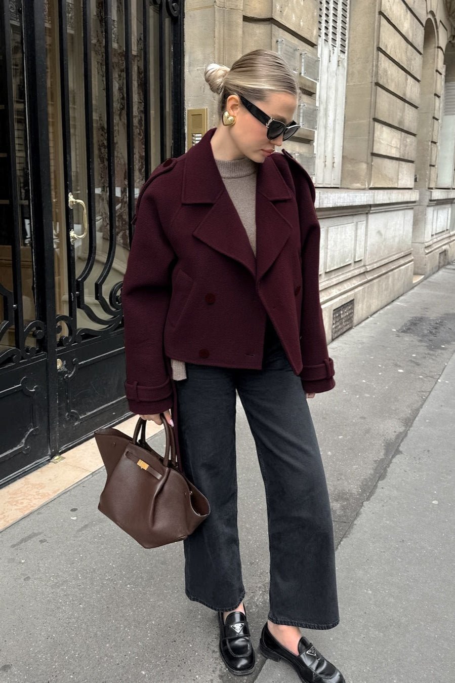 Elowyn Short Wool Blend Autumn Coat
