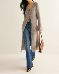 Elowyn V-Neck Button Front Knit Cardigan Dress