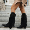 Arlette Fringe Mid-Calf Western Boots