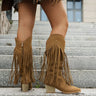 Arlette Fringe Mid-Calf Western Boots