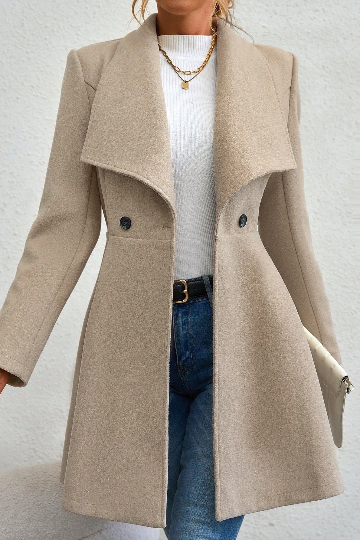 Evelyn Shawl-Collar Longline Tailored Coat