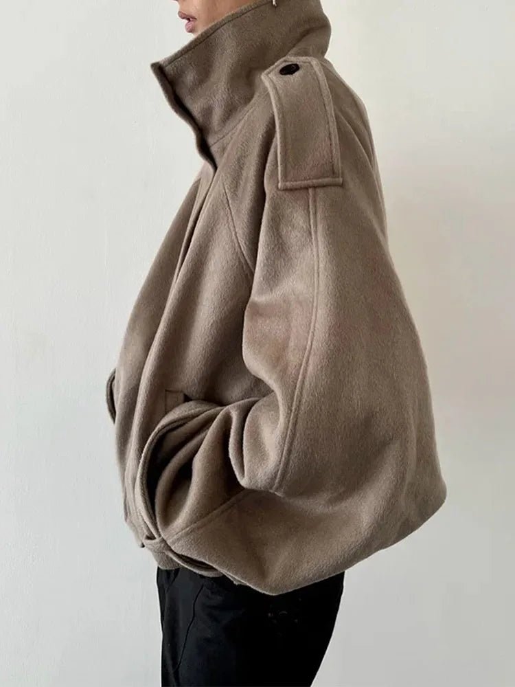 Elara Cropped High Collar Coat