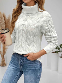 Freja Cable-Knit Turtleneck Sweater