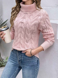 Freja Cable-Knit Turtleneck Sweater