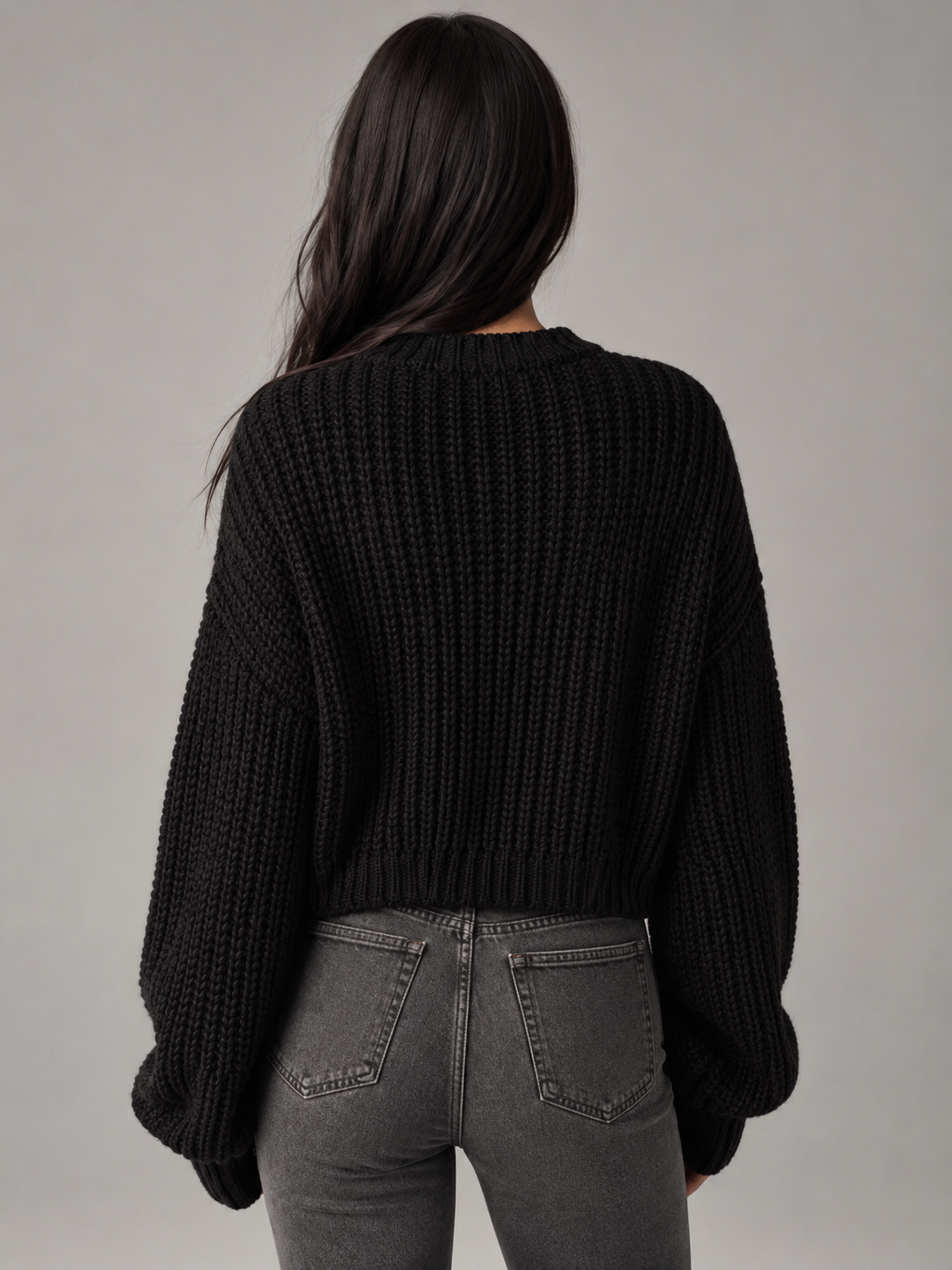 Freja Chunky Ribbed Mock-Neck Sweater