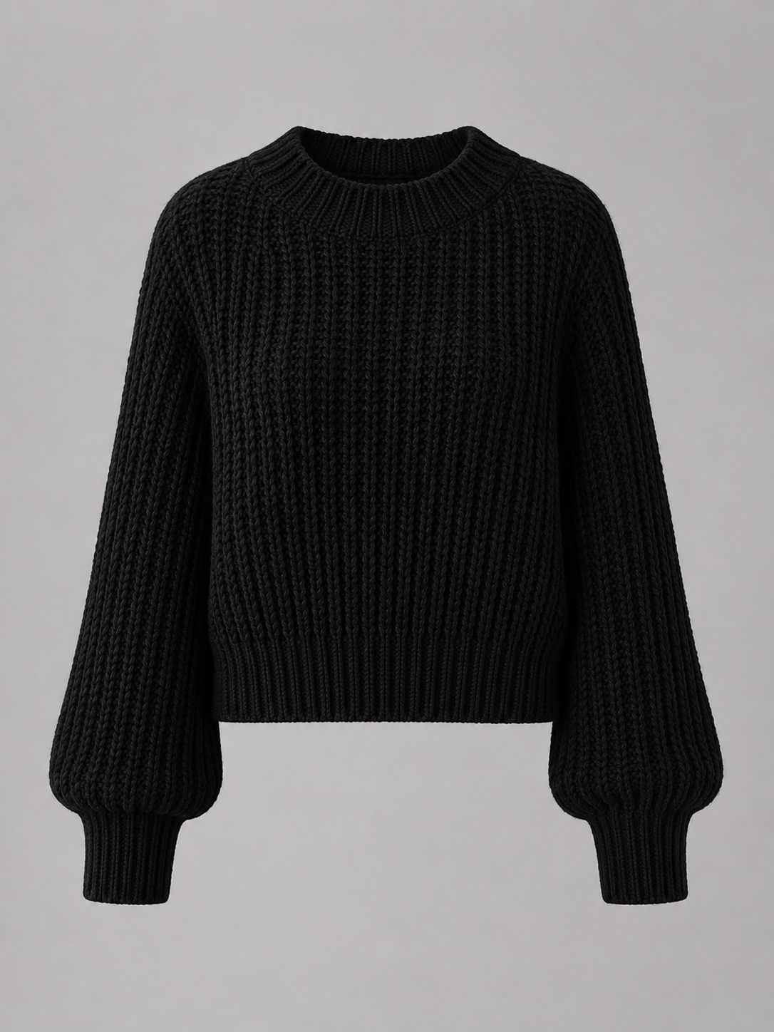 Freja Chunky Ribbed Mock-Neck Sweater